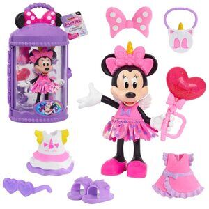 Disney Junior Minnie Mouse Fabulous Fashion Doll Unicorn Fantasy, 14-piece Set